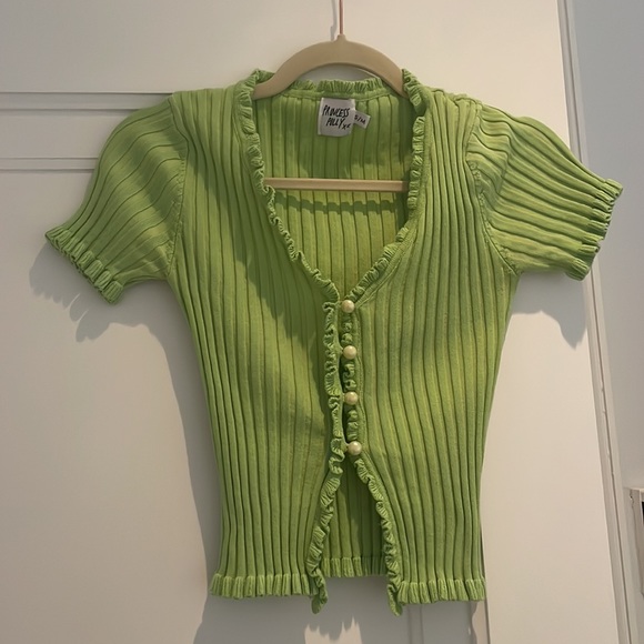 Green Ruffled Short Sleeve from Princess Polly - Picture 3 of 9